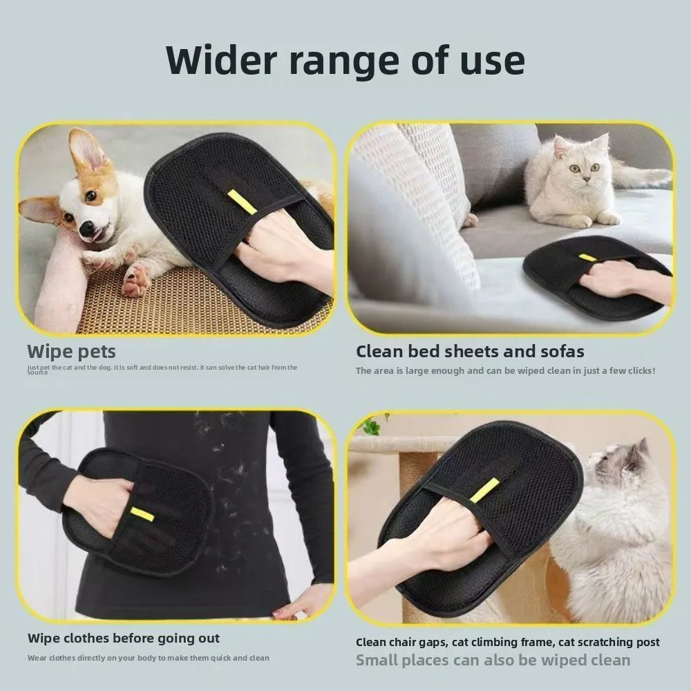 Pet Fur Remover Glove, Anti-Static Reusable Hair Removal Brush for Sofa, Carpet, Clothes, Household Cleaning
